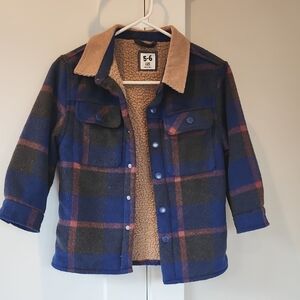 Kids Plaid Sherpa Jacket